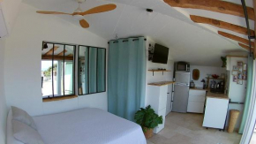 Studio le Nid, vue mer, village et collines avec terrasse